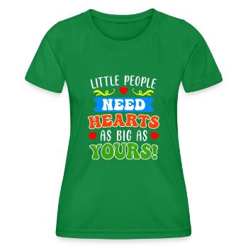 Kleine Menschen brauchen große Herzen Erzieherin - Frauen Funktions-T-Shirt - Kelly Green - Vorne - AI Model Female 172 dark (172cm)