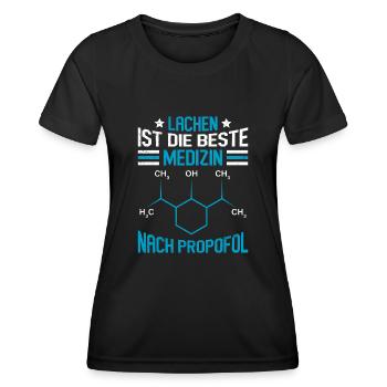 Lachen ist die beste Medizin Krankenschwester - Frauen Funktions-T-Shirt - Schwarz - Vorne - AI Model Female 172 light (172cm)