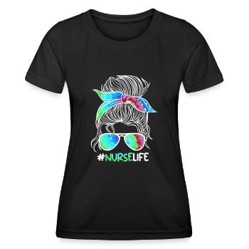 Nurse Life Ich bin Krankenschwester - Frauen Funktions-T-Shirt - Schwarz - Vorne - AI Model Female 172 light (172cm)