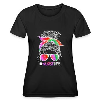 Nurse Life Ich bin Krankenschwester - Frauen Funktions-T-Shirt - Schwarz - Vorne - AI Model Female 172 light (172cm)