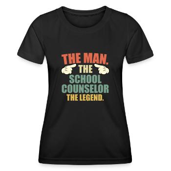 A man a legend a school companion - Women's Functional T-Shirt - black - Front - AI Model Female 172 light (172cm)
