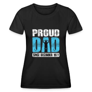 Proud Dad Since December 1977 - Frauen Funktions-T-Shirt - Schwarz - Vorne - AI Model Female 172 light (172cm)