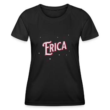 Prénom Erica personnalisé - T-shirt sport Femme - noir - Devant - AI Model Female 172 light (172cm)