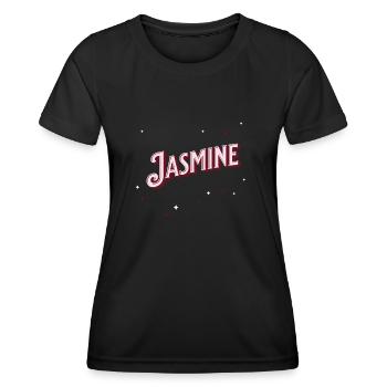 Jasmine Namen personalisiert - Frauen Funktions-T-Shirt - Schwarz - Vorne - AI Model Female 172 light (172cm)