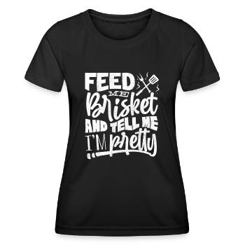 Brisketliebhaber, Briskets, BBQ - Women's Functional T-Shirt - black - Front - AI Model Female 172 light (172cm)