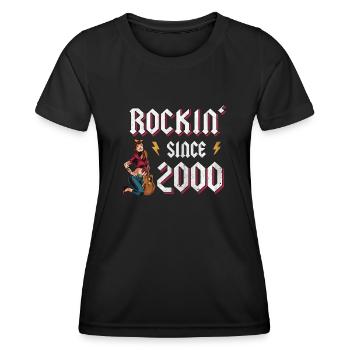 Rockin Since 2000 Rockmusik Fan 22. Geburtstag - Frauen Funktions-T-Shirt - Schwarz - Vorne - AI Model Female 172 light (172cm)
