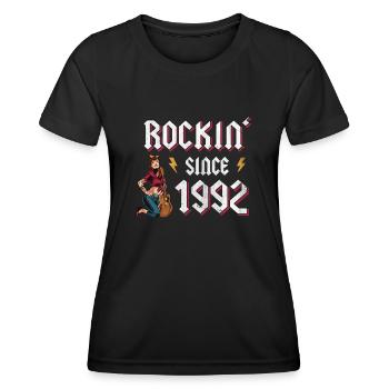 Rockin Since 1992 Rockmusik Fan 30. Geburtstag - Frauen Funktions-T-Shirt - Schwarz - Vorne - AI Model Female 172 light (172cm)