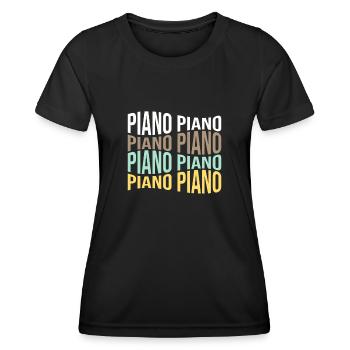 Klavier - Frauen Funktions-T-Shirt - Schwarz - Vorne - AI Model Female 172 light (172cm)
