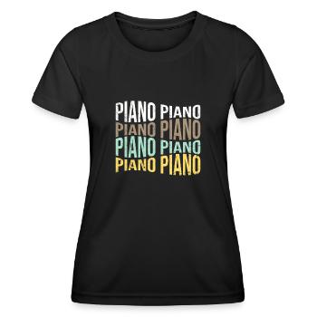 Klavier - Frauen Funktions-T-Shirt - Schwarz - Vorne - AI Model Female 172 light (172cm)