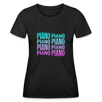 Klavier - Frauen Funktions-T-Shirt - Schwarz - Vorne - AI Model Female 172 light (172cm)