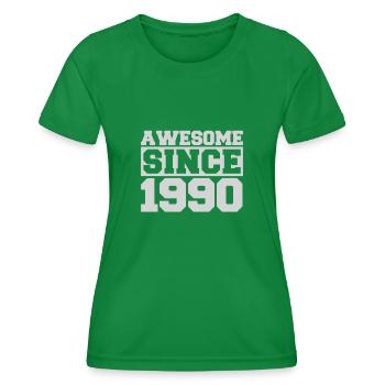 Awesome since 1990 - Women's Functional T-Shirt - kelly green - Front - AI Model Female 172 dark (172cm)