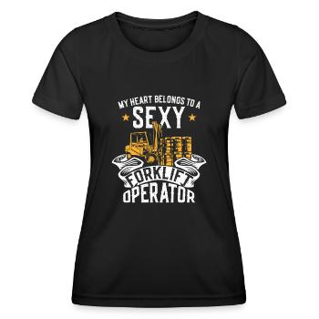 Certified Forklift Truck Operator - Frauen Funktions-T-Shirt - Schwarz - Vorne - AI Model Female 172 light (172cm)