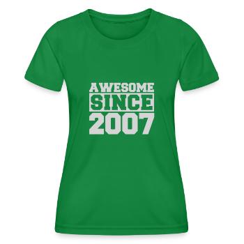 Awesome since 2007 - Frauen Funktions-T-Shirt - Kelly Green - Vorne - AI Model Female 172 dark (172cm)