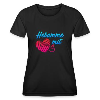 Ich bin eine Hebamme mit Herz Hebamme - Frauen Funktions-T-Shirt - Schwarz - Vorne - AI Model Female 172 light (172cm)