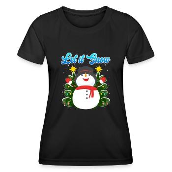 Let it Snow Snowman Noël - T-shirt sport Femme - noir - Devant - AI Model Female 172 light (172cm)