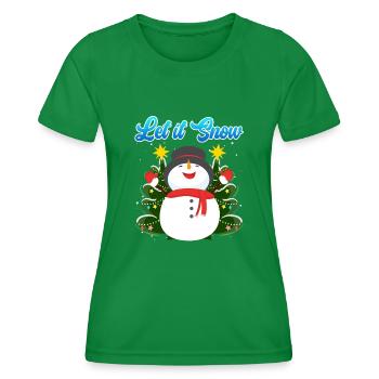 Let it Snow Snowman Noël - T-shirt sport Femme - vert - Devant - AI Model Female 172 dark (172cm)