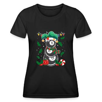 8-Ball Billard Spieler Billiard - Frauen Funktions-T-Shirt - Schwarz - Vorne - AI Model Female 172 light (172cm)