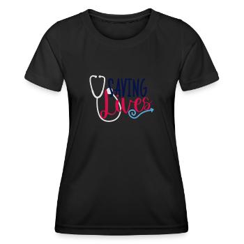 Krankenschwester rettet Leben - Frauen Funktions-T-Shirt - Schwarz - Vorne - AI Model Female 172 light (172cm)