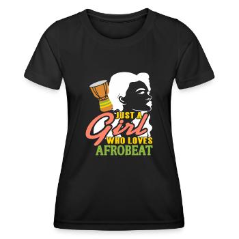 Juste une fille qui aime l’afrobeat - T-shirt sport Femme - noir - Devant - AI Model Female 172 light (172cm)