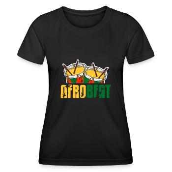 Afrobeat drum soul genre - Women's Functional T-Shirt - black - Front - AI Model Female 172 light (172cm)