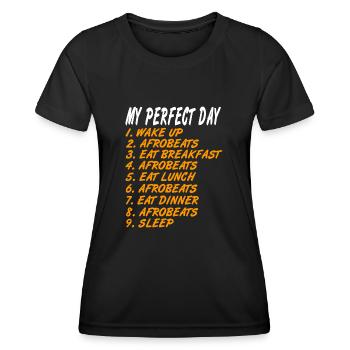 Afrobeats - Ma journée parfaite - T-shirt sport Femme - noir - Devant - AI Model Female 172 light (172cm)