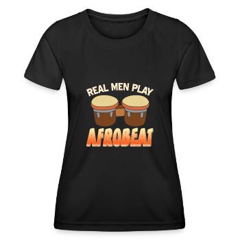 De vrais hommes jouent de l’afrobeat - T-shirt sport Femme - noir - Devant - AI Model Female 172 light (172cm)