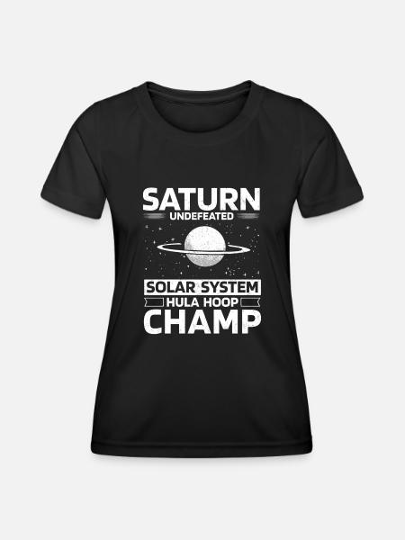 Saturn Planet, Planeten, Universum - Frauen Funktions-T-Shirt - Schwarz