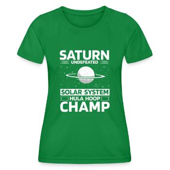Saturne Planète, Planètes, Univers - T-shirt sport Femme - vert - Devant - AI Model Female 172 dark (172cm)