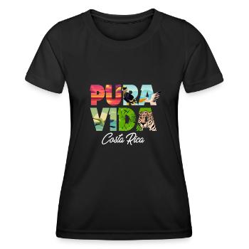 Pura Vida Costa Rica Latin America Costa Ricans - Women's Functional T-Shirt - black - Front - AI Model Female 172 light (172cm)