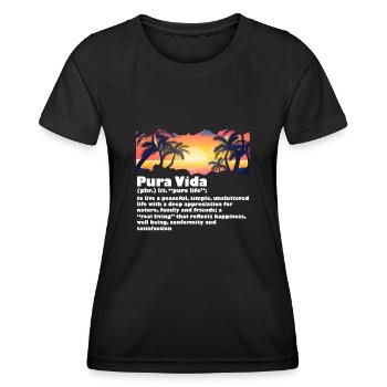Pura Vida Définition Vie Sagesse Amérique centrale - T-shirt sport Femme - noir - Devant - AI Model Female 172 light (172cm)