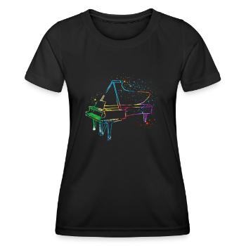 Piano, Pianist - Frauen Funktions-T-Shirt - Schwarz - Vorne - AI Model Female 172 light (172cm)