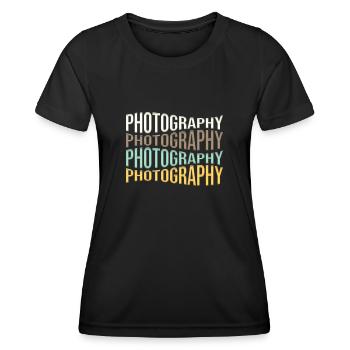 Fotografie - Frauen Funktions-T-Shirt - Schwarz - Vorne - AI Model Female 172 light (172cm)