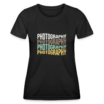 Fotografie - Frauen Funktions-T-Shirt - Schwarz - Vorne - AI Model Female 172 light (172cm)