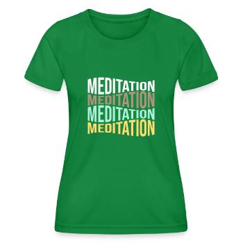 méditation - T-shirt sport Femme - vert - Devant - AI Model Female 172 dark (172cm)