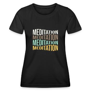 méditation - T-shirt sport Femme - noir - Devant - AI Model Female 172 light (172cm)