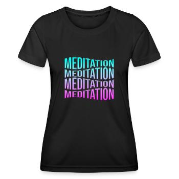 méditation - T-shirt sport Femme - noir - Devant - AI Model Female 172 light (172cm)