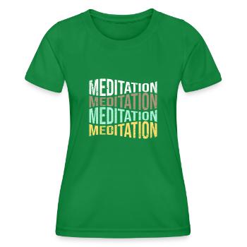 méditation - T-shirt sport Femme - vert - Devant - AI Model Female 172 dark (172cm)