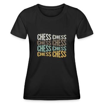 Schach - Frauen Funktions-T-Shirt - Schwarz - Vorne - AI Model Female 172 light (172cm)
