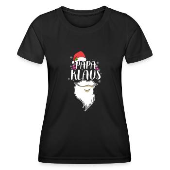 Papa Claus Weihnachten Santa Claus Familienvater - Frauen Funktions-T-Shirt - Schwarz - Vorne - AI Model Female 172 light (172cm)
