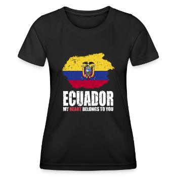 Ecuador Fahne - Frauen Funktions-T-Shirt - Schwarz - Vorne - AI Model Female 172 light (172cm)