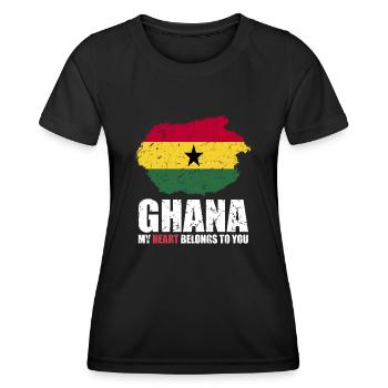 Drapeau du Ghana - T-shirt sport Femme - noir - Devant - AI Model Female 172 light (172cm)