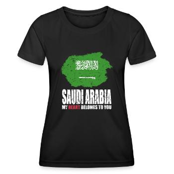Saudi-arabien Fahne - Frauen Funktions-T-Shirt - Schwarz - Vorne - AI Model Female 172 light (172cm)