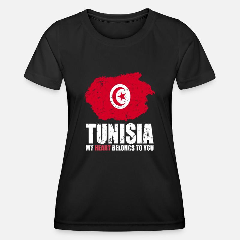 Tunisia Flag - Women's Functional T-Shirt - black