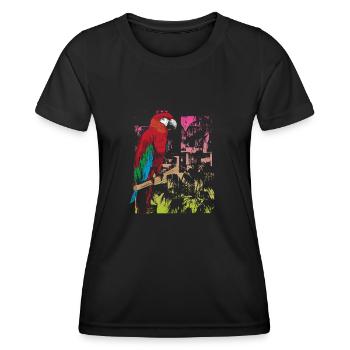Perroquet sur une succursale en Amazonie - T-shirt sport Femme - noir - Devant - AI Model Female 172 light (172cm)