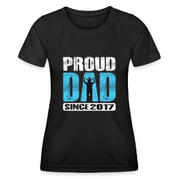 Proud Dad Since 2017 - Women's Functional T-Shirt - black - Front - AI Model Female 172 light (172cm)
