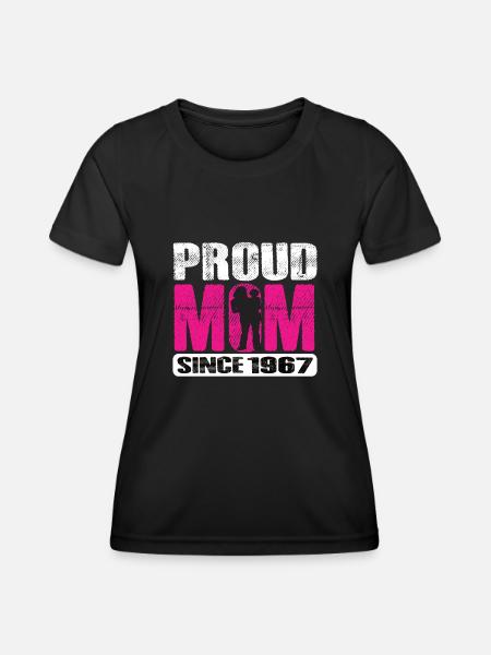 Proud Mom Since 1967 - Frauen Funktions-T-Shirt - Schwarz