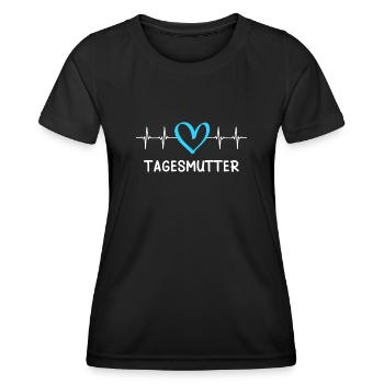 Avec beaucoup d’amour, je suis assistante maternelle - T-shirt sport Femme - noir - Devant - AI Model Female 172 light (172cm)