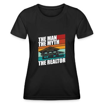Real estate agent The man the myth the realtor - Frauen Funktions-T-Shirt - Schwarz - Vorne - AI Model Female 172 light (172cm)