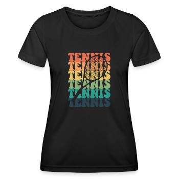 Tennis pattern retro tennis lover vintage - Frauen Funktions-T-Shirt - Schwarz - Vorne - AI Model Female 172 light (172cm)