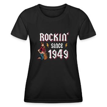 Rockin Since 1949 Rockmusik Fan 73. Geburtstag - Frauen Funktions-T-Shirt - Schwarz - Vorne - AI Model Female 172 light (172cm)